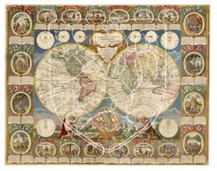 Carte historique du monde, papier fait main