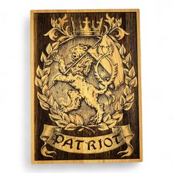 Patriote tchèque, décoration murale, bois 32x46cm
