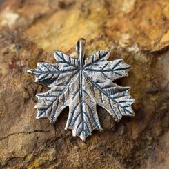 Maple Leaf, bronze pendant