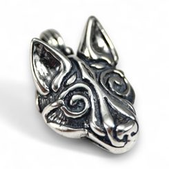 TÊTE DE LOUP - pendentif, argent