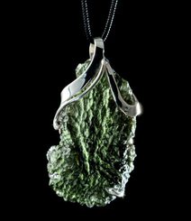 ERIS, pendentif en argent sterling en moldavite tchèque