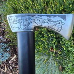 BJORNAR, Axe, Pendant, damascus steel