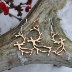 PORO, Sami reindeer, jewellery set, bronze