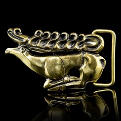 Scythian deer, belt buckle, brass