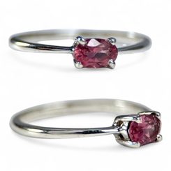 LORIEN, ring, pink tourmaline, silver 925/1000