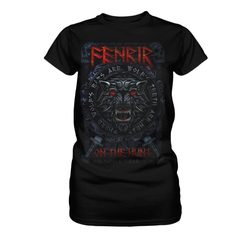 FENRIR ON THE HUNT red, Women's Viking T-Shirt