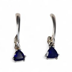 TRIANGULAR - Ijolite, sterling silver earrings