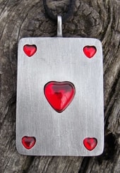 Four of Hearts Pendant, hearths