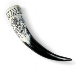 Huginn and Muninn, vendel drinking horn