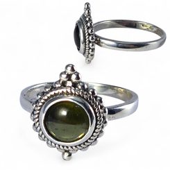 ANTONIA, ring, Czech moldavite, silver 925