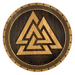 VALKNUT, tableau mural en bois 32cm