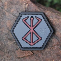 Berserker Rune, Hexagon Patch 3D Rubber Patch, HexPatch