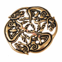 Broche en bronze, chiens celtiques