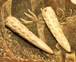 VIKING ART STYLE, carved pednant, antler