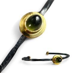 GABRETA bracelet, Moldavite and silver Ag 925/1000