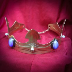 CAROLUS, noble medieval brass crown, blue