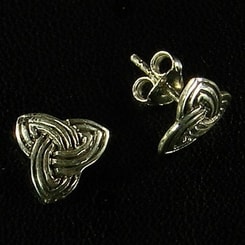 TRIQUETRA, Celtic Ear Studs, Silver