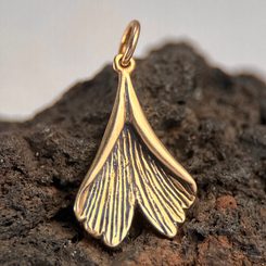 GINKGO, earrings, bronze