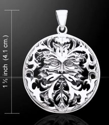 FACE OF THE GREENMAN, silver pendant, Ag 925