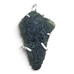Sterling Silver Pendant with Natural Moldavite, 925 Silver
