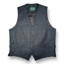 RONAN Men's Lined Body Warmer, Irish wool blue
