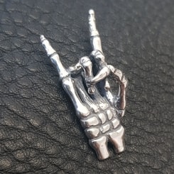 DEVIL HORNS, silver pendant for rockers