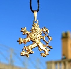 BOHEMIAN LION, brass talisman