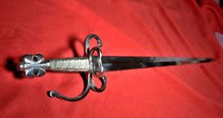 RENAISSANCE DAGGER WITH RING, wire handle, battle ready copy