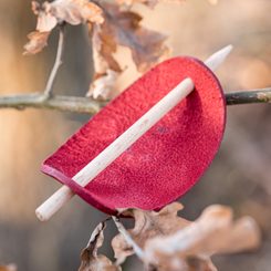 PRAGA, leather Hair Clip, red