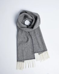 Foxford Oxford and White Cashmere Blend Scarf, Ireland
