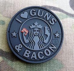 JTG - Guns and Bacon Patch, blackops 3D Rubber patch