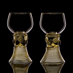 ROEMER, historical glass goblets, Set of 2