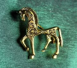 TROJAN HORSE, costume brooch