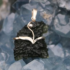 ZARIA, MOLDAVITE, silver pendant Ag 925