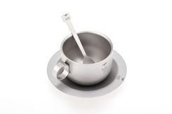 Ti3601 Titanium Coffee Cup with Saucer and Spoon KEITH