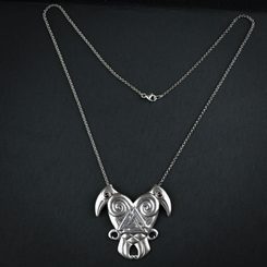 HEART OF THE NORTH, Hugin and Munin, silver viking necklace