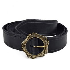 Leather medieval belt England, black