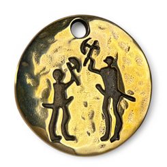 AXEMEN, Warrior Pendant, Tanum petroglyph, brass