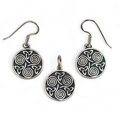 Druidenspirale, Triskel, Schmuckset Ag 925/1000