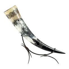 VEGVÍSIR leather horn holder black