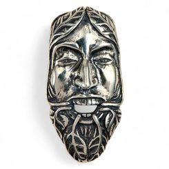 GREEN MAN, the Lord of the Nature and Rebirth, silver pendant Ag 925