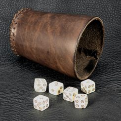 Leather cup for dice with lid