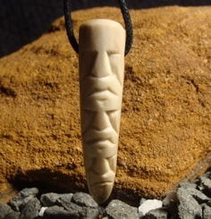 TRIGLAV carved deer antler talisman