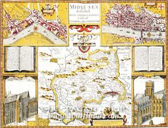 LONDON and WESTMINISTER 1610, historical map, replica