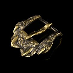 Wolf Track Belt Buckle, Brass
