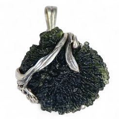 BOTANICA, collier - Moldavite, argent 925/1000