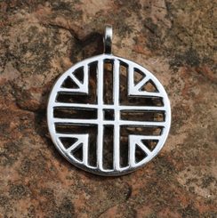 SUN SYMBOL, Hallstatt culture, silver pendant