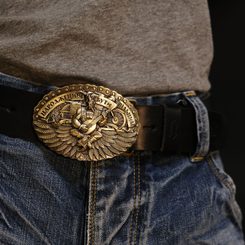 Cosaque, boucle de ceinture, laiton