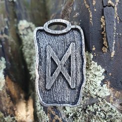 Dagaz - Rune Pendentif, Zinc