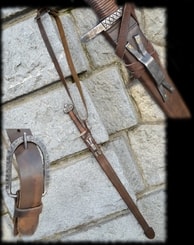 LEATHER SCABBARD with shoulder belt for early medieval sword